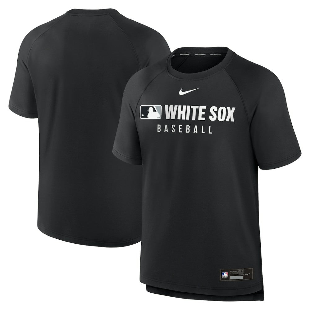 Chicago White Sox Nike Authentic Collection Pregame Raglan Dri-FIT T-Shirt - Black T-shirts