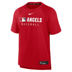 Los Angeles Angels Nike Authentic Collection Pregame Raglan Dri-FIT T-Shirt - Red T-shirts
