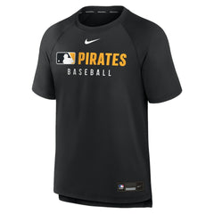Pittsburgh Pirates Nike Authentic Collection Pregame Raglan Dri-FIT T-Shirt - Black T-shirts