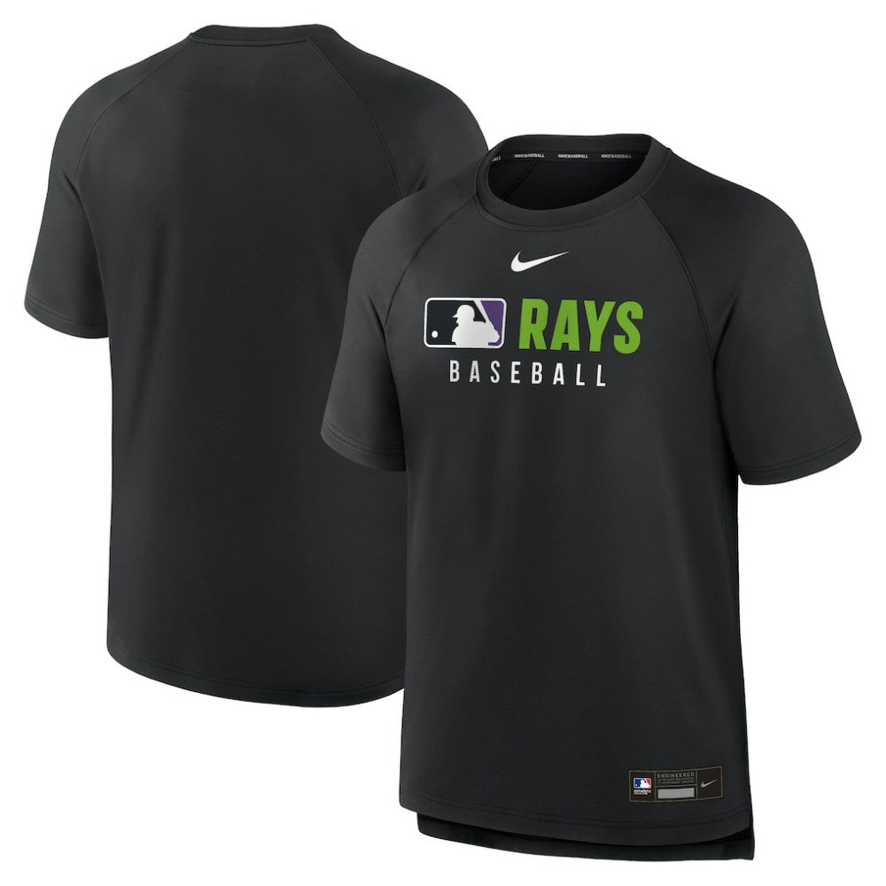 Tampa Bay Rays Nike Authentic Collection Pregame Raglan Dri-FIT T-Shirt - Black T-shirts