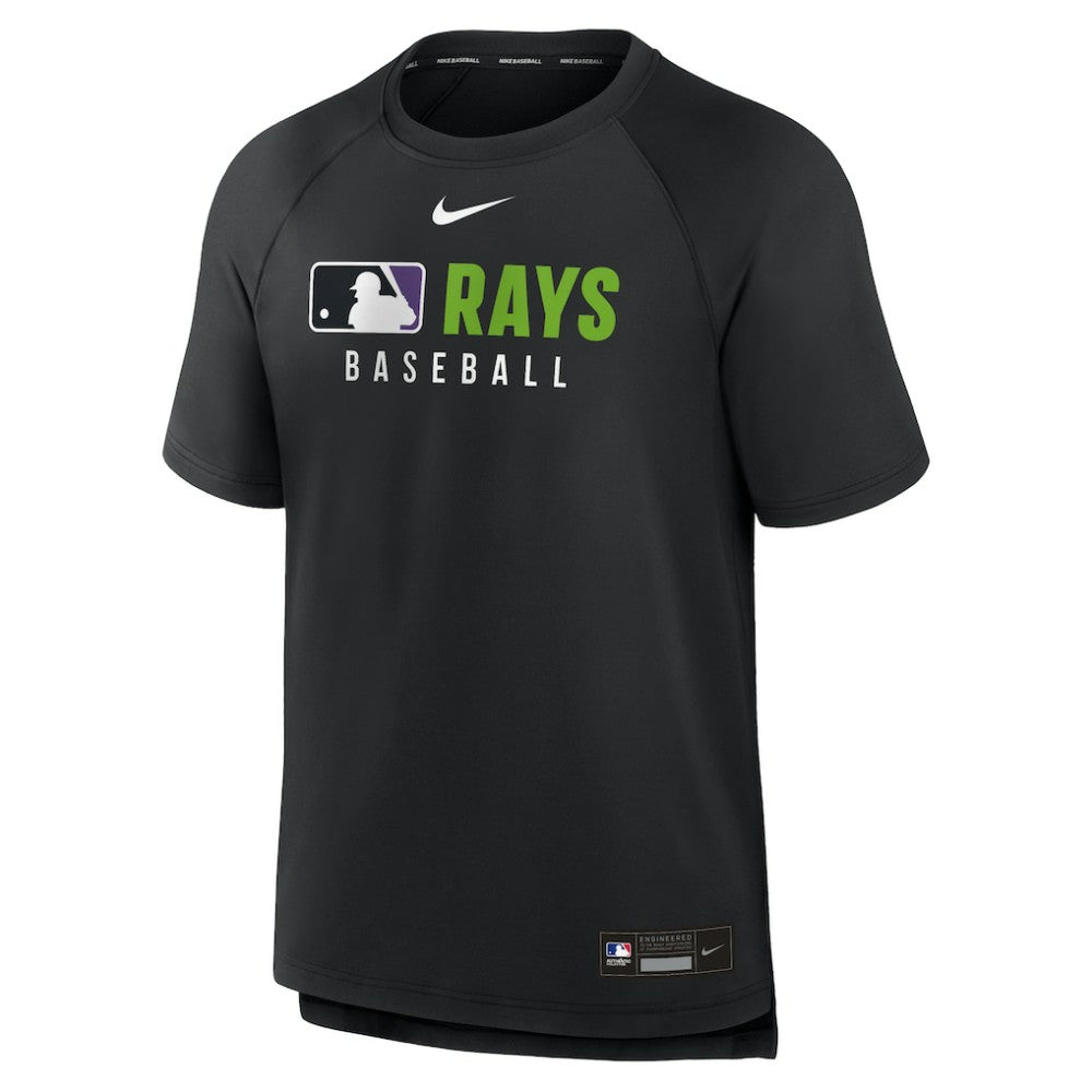 Tampa Bay Rays Nike Authentic Collection Pregame Raglan Dri-FIT T-Shirt - Black T-shirts