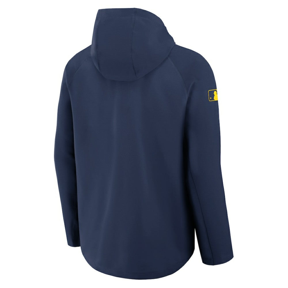 Milwaukee Brewers Nike Authentic Collection Raglan Performance Full-Zip Jacket - Navy Jackets