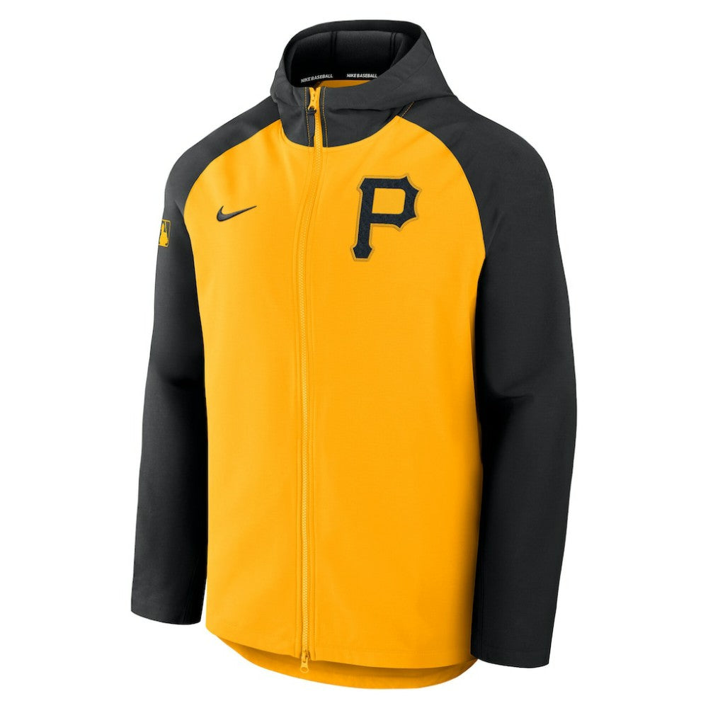Pittsburgh Pirates Nike Authentic Collection Raglan Performance Full-Zip Jacket - Gold/Black Jackets
