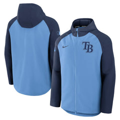 Tampa Bay Rays Nike Authentic Collection Raglan Performance Full-Zip Jacket - Light Blue/Navy Jackets