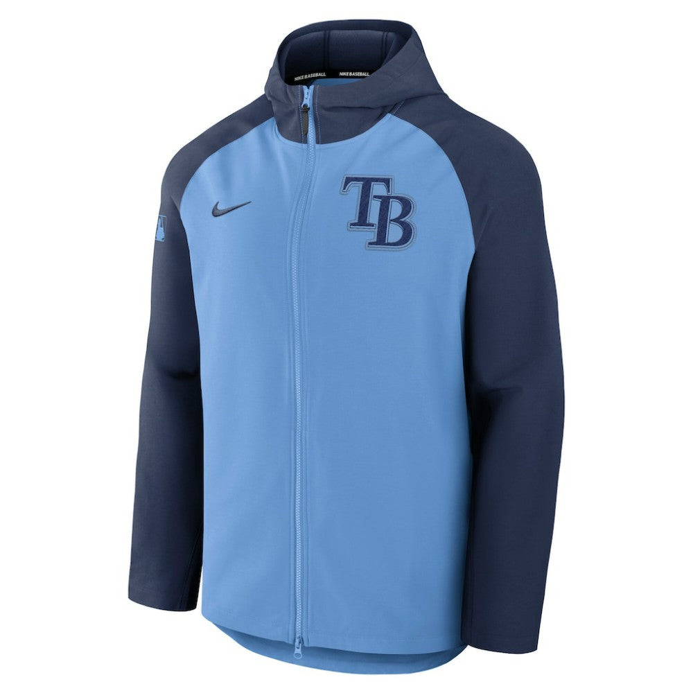 Tampa Bay Rays Nike Authentic Collection Raglan Performance Full-Zip Jacket - Light Blue/Navy Jackets