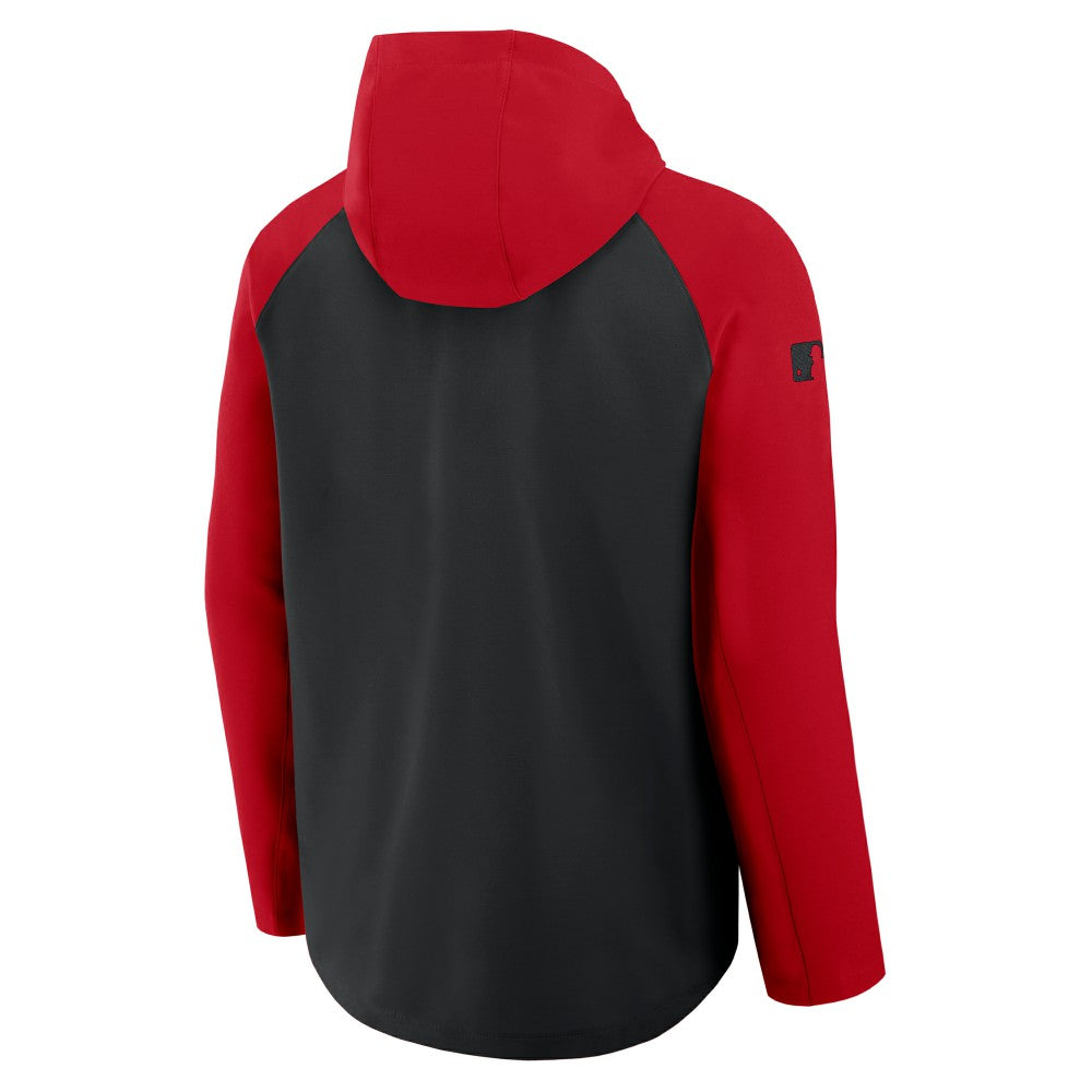 Cincinnati Reds Nike Authentic Collection Raglan Performance Full-Zip Jacket - Black/Red Jackets