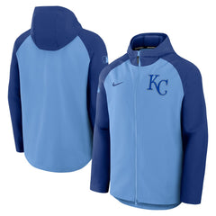 Kansas City Royals Nike Authentic Collection Raglan Performance Full-Zip Jacket - Light Blue/Royal Jackets