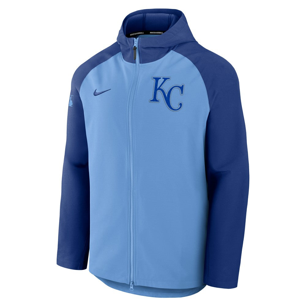 Kansas City Royals Nike Authentic Collection Raglan Performance Full-Zip Jacket - Light Blue/Royal Jackets