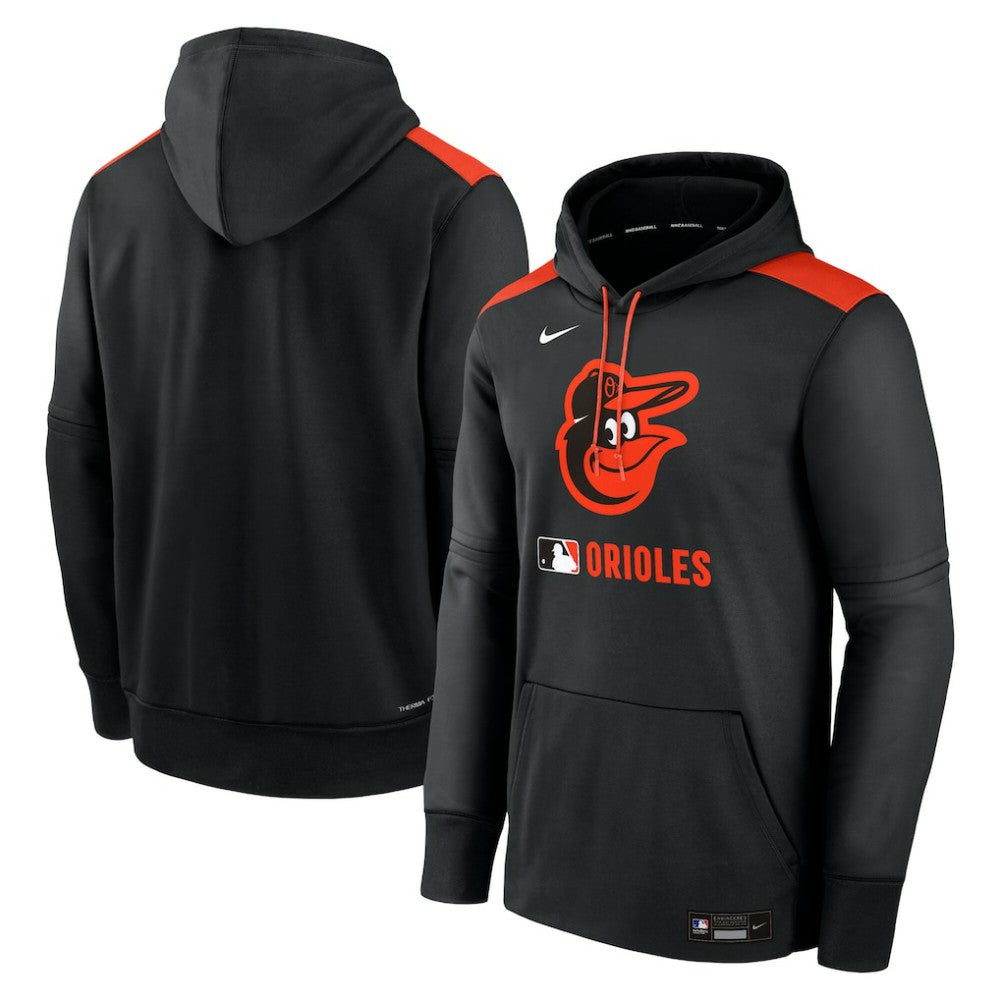 Baltimore Orioles Nike Authentic Collection Performance Pullover Hoodie - Black Hoodies