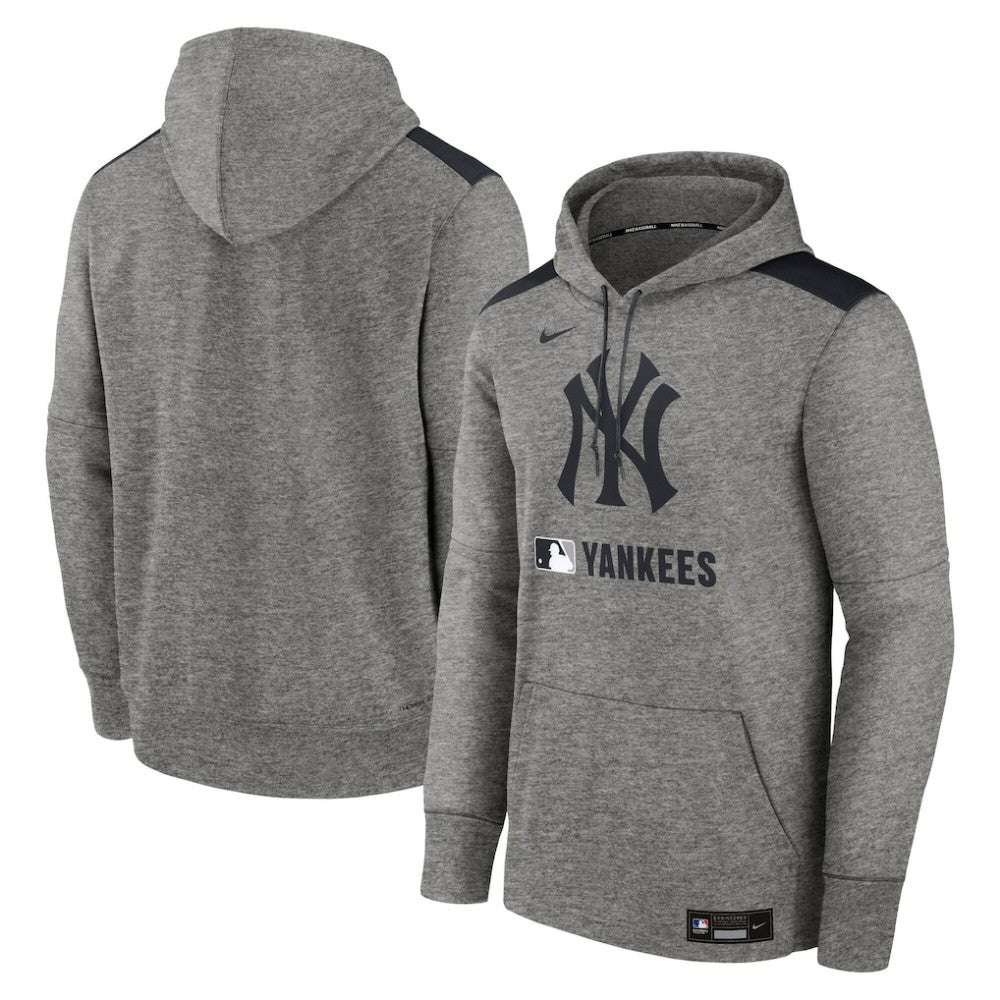 New York Yankees Nike Authentic Collection Performance Pullover Hoodie - Heather Charcoal Hoodies