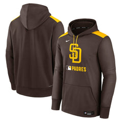 San Diego Padres Nike Authentic Collection Performance Pullover Hoodie - Brown Hoodies