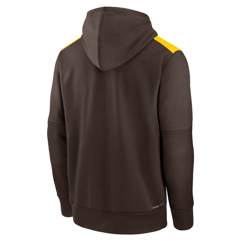San Diego Padres Nike Authentic Collection Performance Pullover Hoodie - Brown Hoodies
