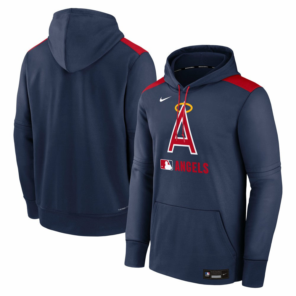 Los Angeles Angels Nike Authentic Collection Performance Pullover Hoodie - Navy Hoodies
