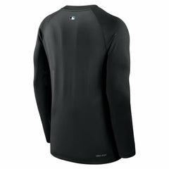 Miami Marlins Nike Authentic Collection Game Time Raglan Dri-FIT Long Sleeve T-Shirt - Black T-shirts