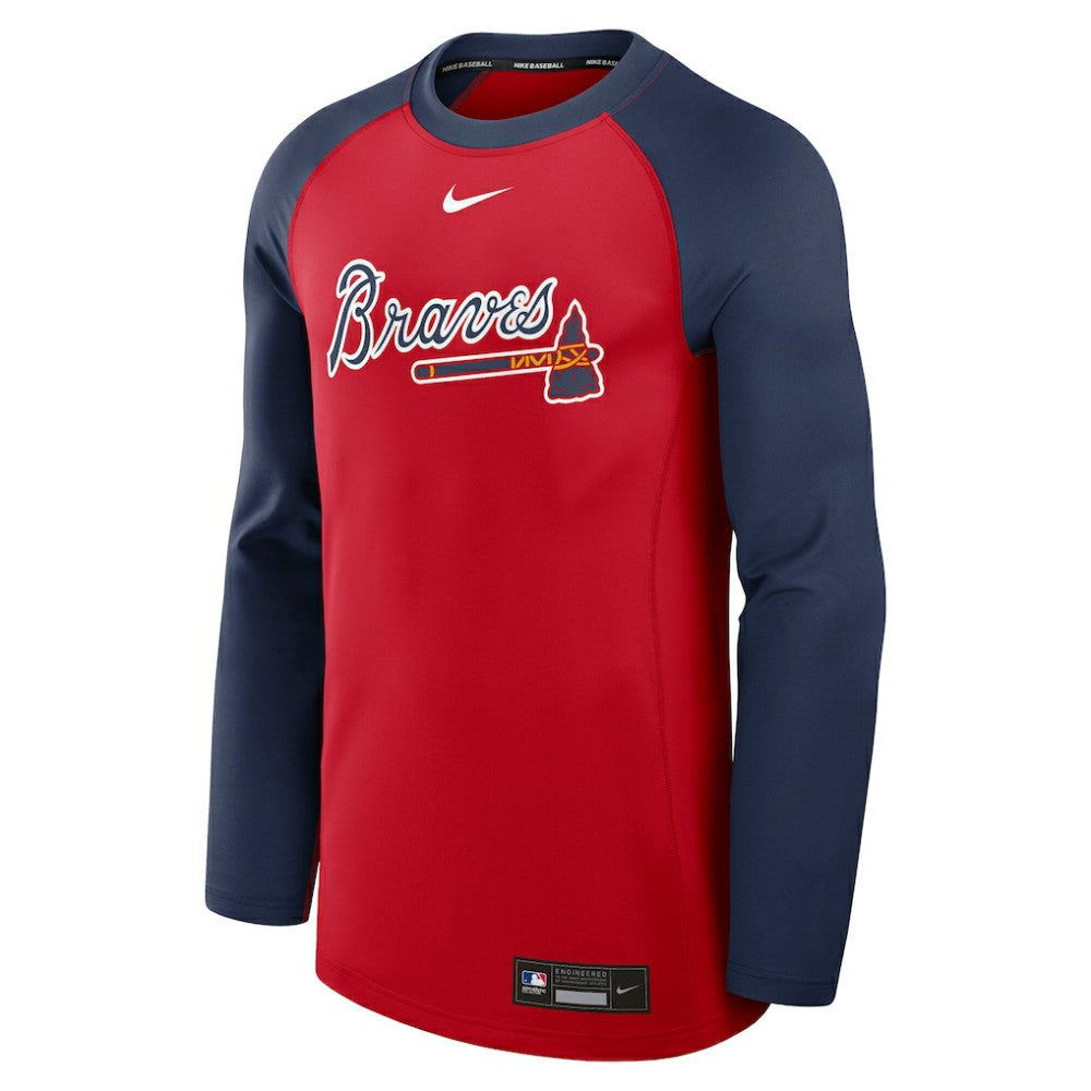 Atlanta Braves Nike Authentic Collection Game Time Raglan Dri-FIT Long Sleeve T-Shirt - Red/Navy T-shirts