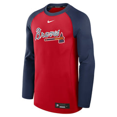 Atlanta Braves Nike Authentic Collection Game Time Raglan Dri-FIT Long Sleeve T-Shirt - Red/Navy T-shirts