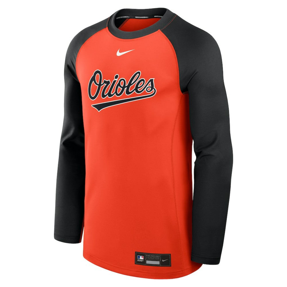 Baltimore Orioles Nike Authentic Collection Game Time Raglan Dri-FIT Long Sleeve T-Shirt - Orange/Black T-shirts