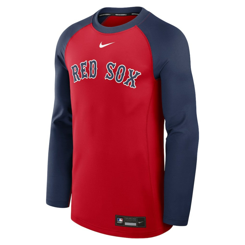 Boston Red Sox Nike Authentic Collection Game Time Raglan Dri-FIT Long Sleeve T-Shirt - Red/Navy T-shirts