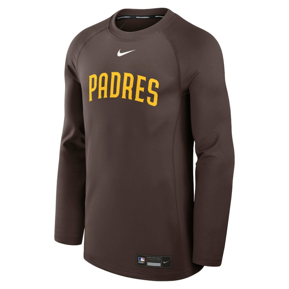 San Diego Padres Nike Authentic Collection Game Time Raglan Dri-FIT Long Sleeve T-Shirt - Brown T-shirts