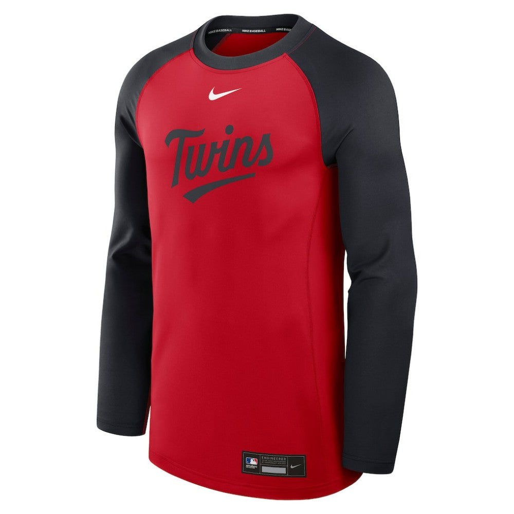 Minnesota Twins Nike Authentic Collection Game Time Raglan Dri-FIT Long Sleeve T-Shirt - Red/Navy T-shirts