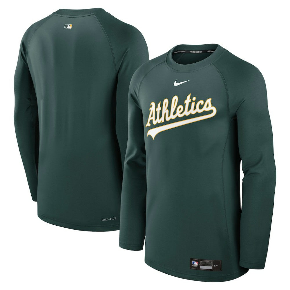 Athletics Nike Authentic Collection Game Time Raglan Dri-FIT Long Sleeve T-Shirt - Green T-shirts
