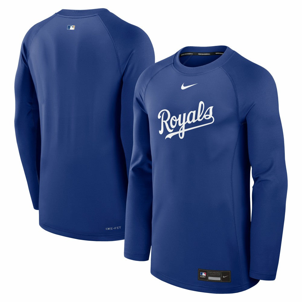 Kansas City Royals Nike Authentic Collection Game Time Raglan Dri-FIT Long Sleeve T-Shirt - Royal T-shirts