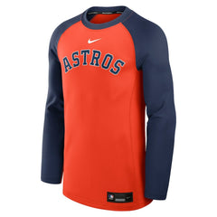 Houston Astros Nike Authentic Collection Game Time Raglan Dri-FIT Long Sleeve T-Shirt - Orange/Navy T-shirts