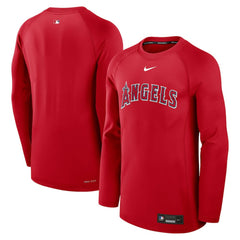 Los Angeles Angels Nike Authentic Collection Game Time Raglan Dri-FIT Long Sleeve T-Shirt - Red T-shirts