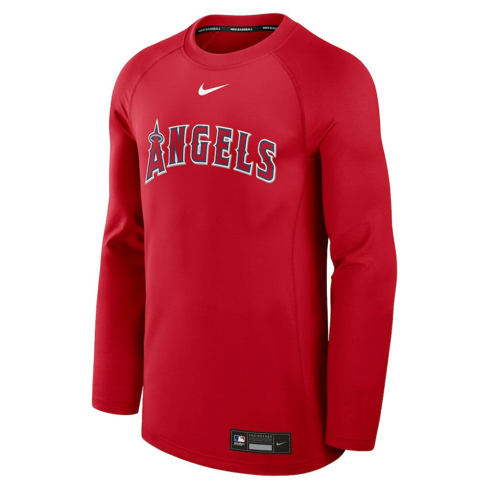Los Angeles Angels Nike Authentic Collection Game Time Raglan Dri-FIT Long Sleeve T-Shirt - Red T-shirts