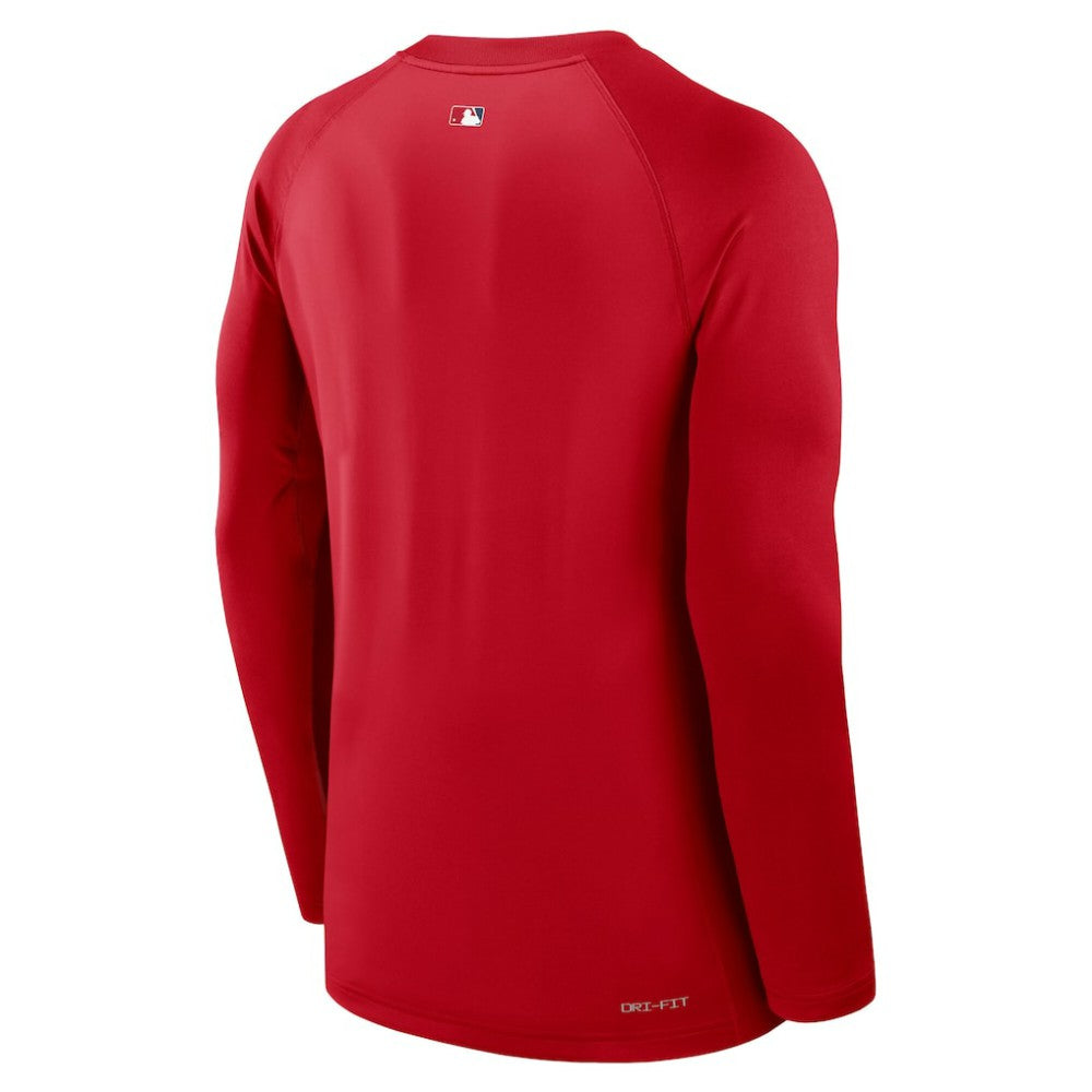 Los Angeles Angels Nike Authentic Collection Game Time Raglan Dri-FIT Long Sleeve T-Shirt - Red T-shirts