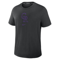 Colorado Rockies Nike Authentic Collection Early Work Tri-Blend Dri-FIT T-Shirt - Black T-shirts