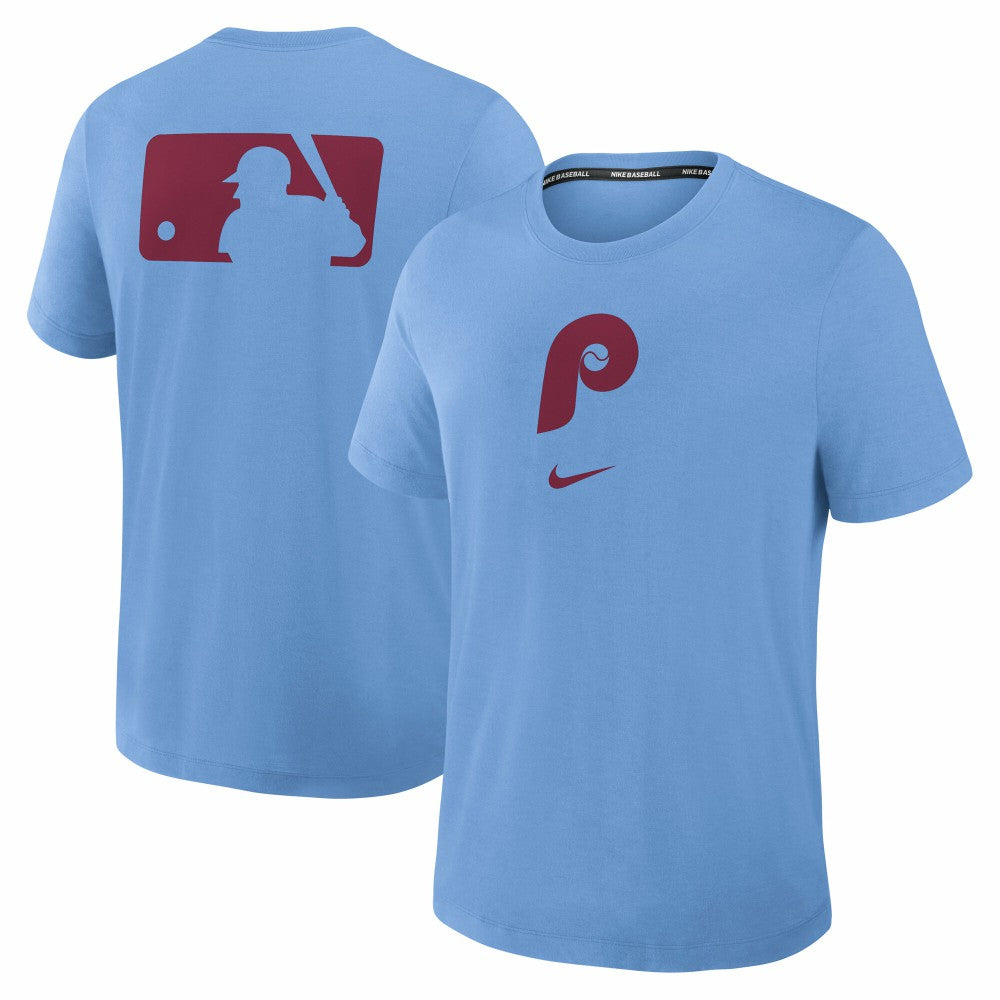 Philadelphia Phillies Nike Authentic Collection Early Work Tri-Blend Dri-FIT T-Shirt - Light Blue T-shirts