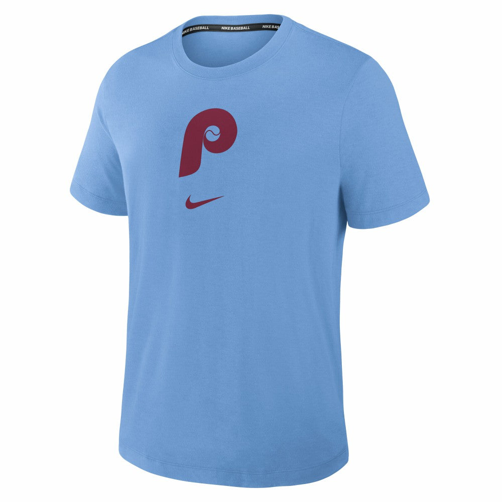 Philadelphia Phillies Nike Authentic Collection Early Work Tri-Blend Dri-FIT T-Shirt - Light Blue T-shirts