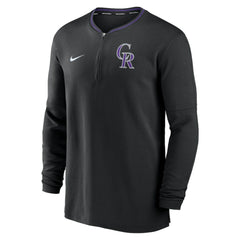 Colorado Rockies Nike Authentic Collection Performance Half-Zip Top - Black Tops