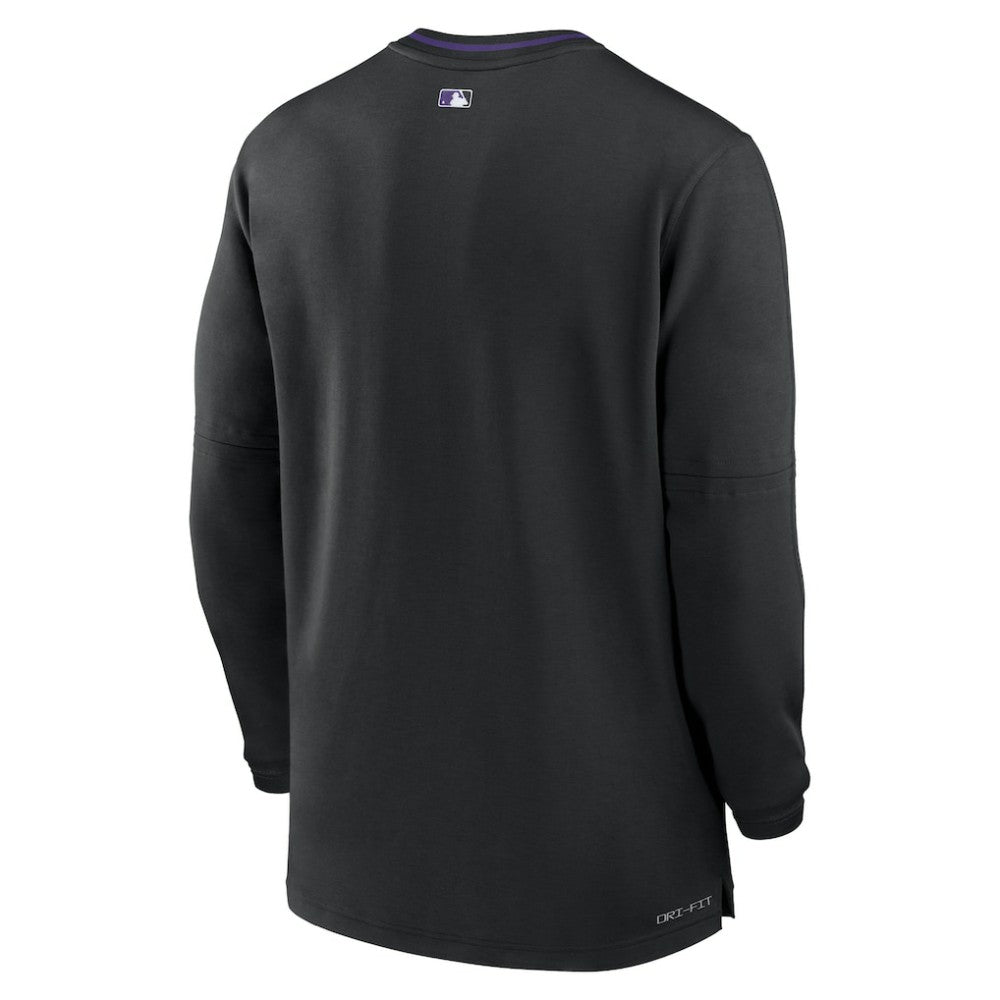 Colorado Rockies Nike Authentic Collection Performance Half-Zip Top - Black Tops
