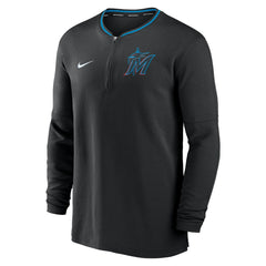 Miami Marlins Nike Authentic Collection Performance Half-Zip Top - Black Tops