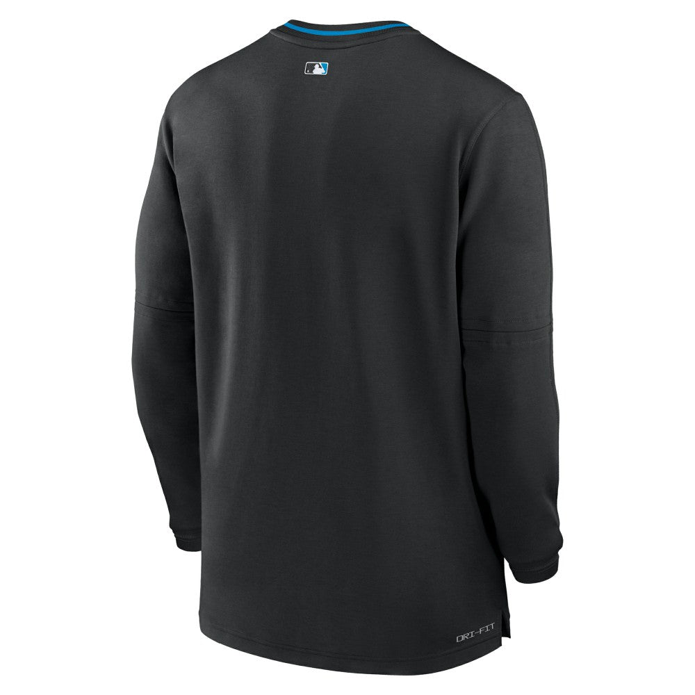 Miami Marlins Nike Authentic Collection Performance Half-Zip Top - Black Tops