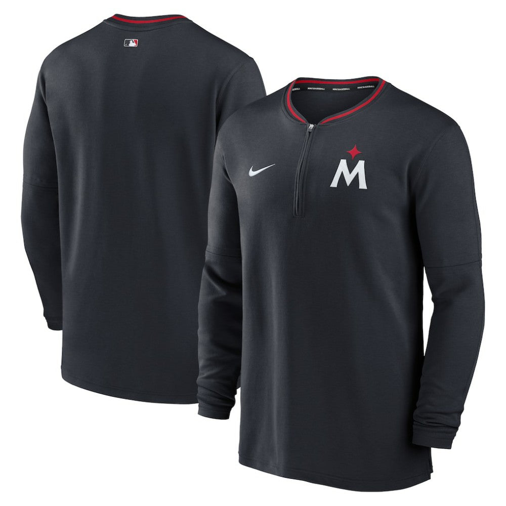 Minnesota Twins Nike Authentic Collection Performance Half-Zip Top - Navy Tops