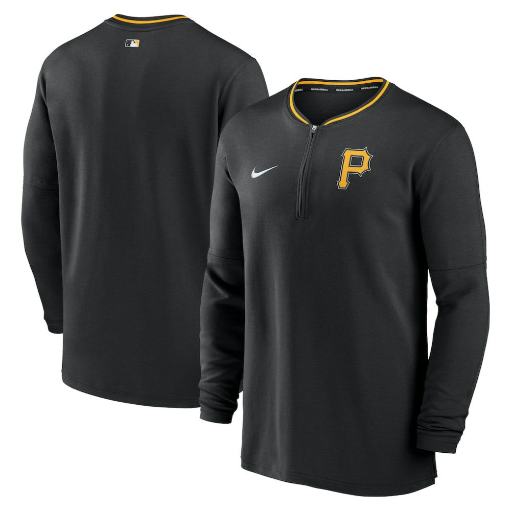 Pittsburgh Pirates Nike Authentic Collection Performance Half-Zip Top - Black Tops