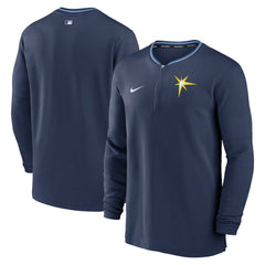 Tampa Bay Rays Nike Authentic Collection Performance Half-Zip Top - Navy Tops