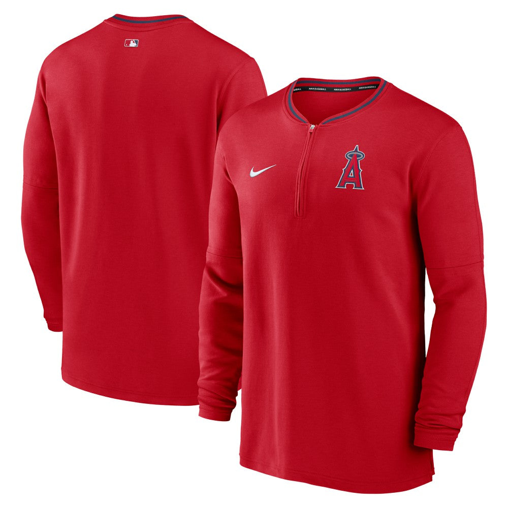 Los Angeles Angels Nike Authentic Collection Performance Half-Zip Top - Red Tops