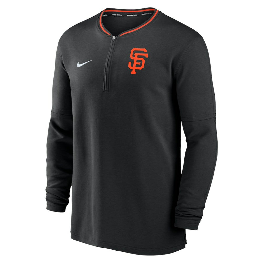 San Francisco Giants Nike Authentic Collection Performance Half-Zip Top - Black Tops