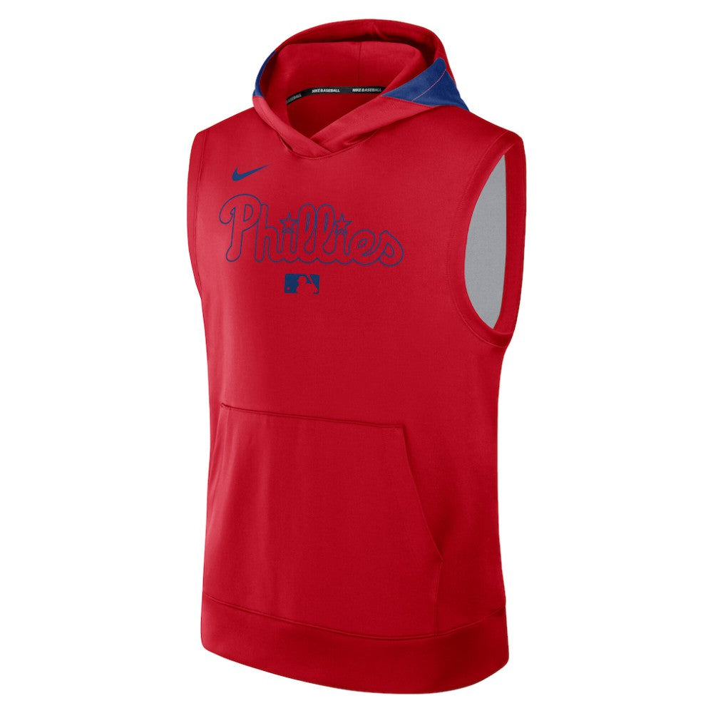 Philadelphia Phillies Nike Authentic Collection Dri-FIT Sleeveless Hoodie - Red Hoodies