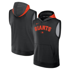San Francisco Giants Nike Authentic Collection Dri-FIT Sleeveless Hoodie - Black Hoodies