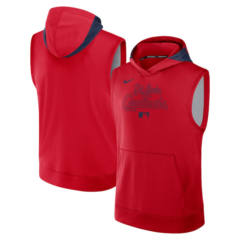 St. Louis Cardinals Nike Authentic Collection Dri-FIT Sleeveless Hoodie - Red Hoodies