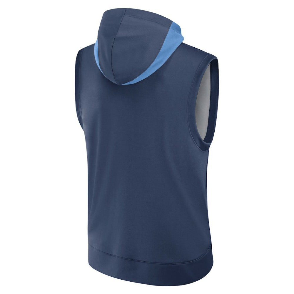 Tampa Bay Rays Nike Authentic Collection Dri-FIT Sleeveless Hoodie - Navy Hoodies