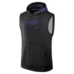 Tampa Bay Rays Nike Authentic Collection Dri-FIT Sleeveless Hoodie - Black Hoodies