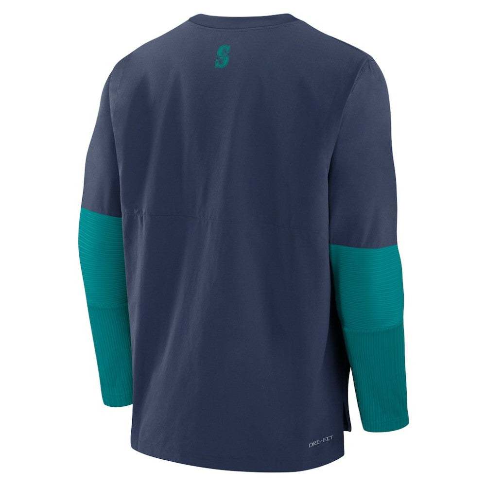 Seattle Mariners Nike Authentic Collection Player Dri-FIT Lightweight Pullover  - Navy/Teal Pullover