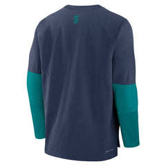 Seattle Mariners Nike Authentic Collection Player Dri-FIT Lightweight Pullover  - Navy/Teal Pullover