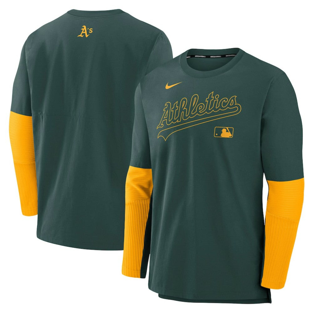 Athletics Nike Authentic Collection Player Dri-FIT Lightweight Pullover  - Green/Gold Pullover